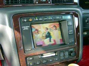 a tv in a car